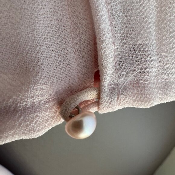 Soft pale pink chiffon dress with beads and sequins - Picture 5 of 8